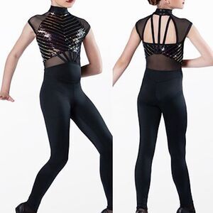 WEISSMAN Dance Costume unitard jumpsuit Hit Me With A Hot Note 13784 LC child